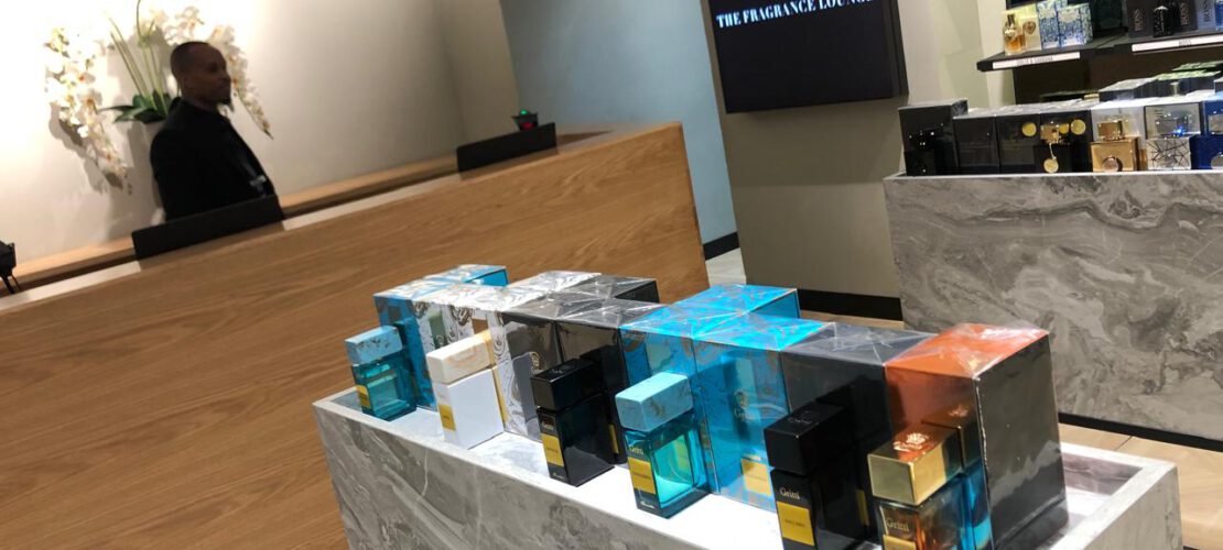 Gritti display perfume luxury goods